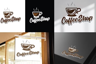 design food bbq kitchen restaurant and coffee shop logo
