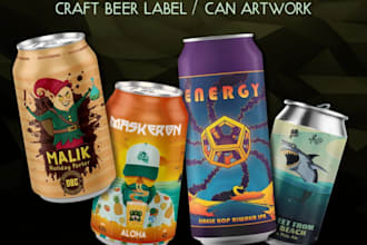 custom beer logo design brewery, can, pub, bar and craft branding