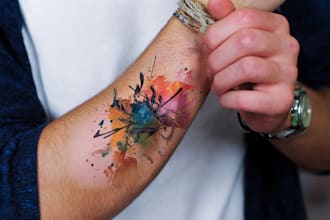 create a watercolor tattoo design