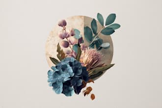 design feminine,  botanical, boho logo and branding