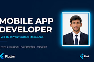 develop a custom flutter mobile app for ios and android