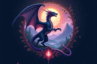 make a fantasy game logo and branding