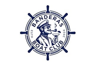 design iconic fun private boat rental company logo