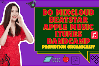 do mixcloud, beatstar, apple music , itunes, bandcamp promotion organically