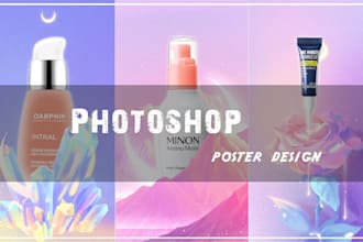 design product posters or flyers in photoshop or on canva