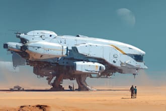 create spaceship concept art for you