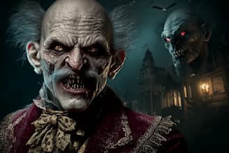 draw horror and horror character concept game art