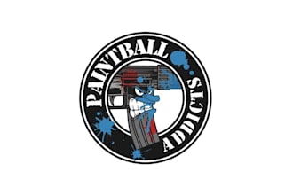 design awesome sports paintball club logo