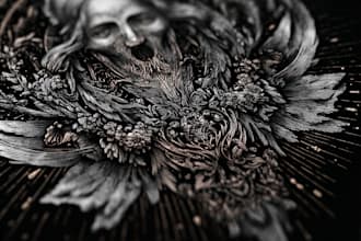 create dark art, horror or skull artworks illustration