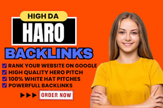 do high quality seo backlinks with haro pitches and replies