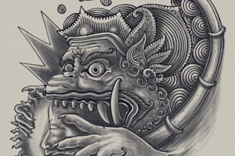 create flash tattoo balinese style