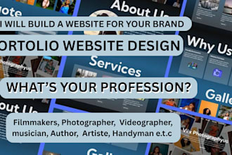 design filmmakers portfolio website, videographer website, photographer website