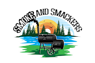 design modern custom beer smoke logo craft brewery smokehouse branding