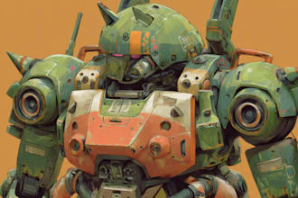 do anime style mecha robot illustrations