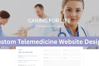 design telemedicine website, healthcare website, hospital website, dentist site