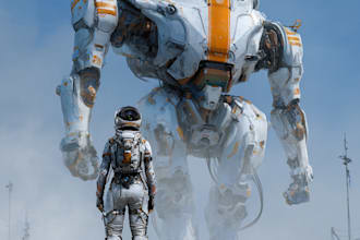 create a sci fi robot and mecha concept art