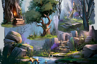 do realistic 2d concept, environment concepts, or animations