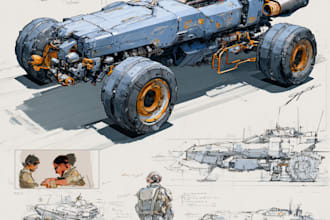 draw spaceship concept art or design a starship or scifi vehicle