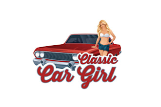 design exceptional classic car girl logo