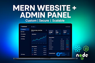 mern business website with admin panel and secure user login