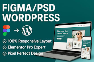 convert figma or PSD design to wordpress website