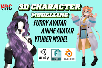 create custom vrchat furry avatar vrchat avatar 3d model