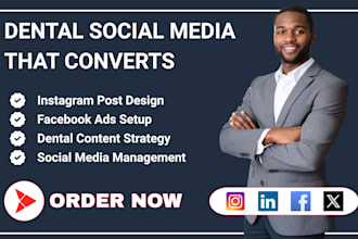 be your social media marketing manager for dental clinic dentists and healthcare