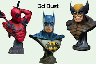 sculpt custom 3d character busts and full statues for printing