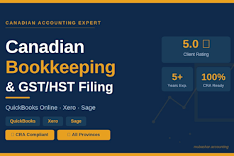 do monthly bookkeeping for canadian small businesses in quickbooks, xero or sage
