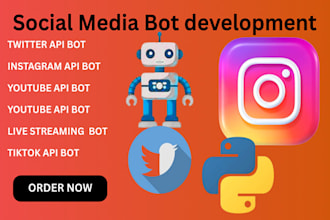 develop automated tiktok bot, live streaming bot, instagram