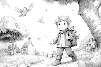 create unique black and white character illustrations