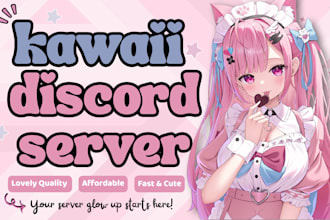 setup a cute, anime, kawaii or gaming discord server in 24h