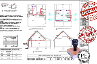 design, pe stamp fire alarm system based on nfpa ibc 13r,13d, fm200 in autocad
