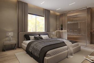 create your bedroom and bathroom and dressing interior design
