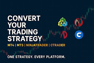 convert your trading strategy to metatrader, ctrader, ninjatrader bot