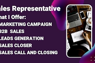 be b2b sales closer sales agent saleswoman commission sales representative leads