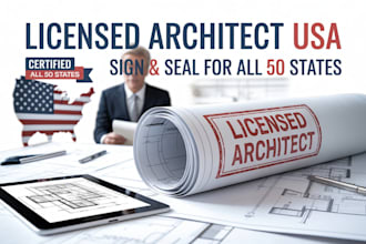 sign seal architectural engineering plans by licensed USA architect 50 states
