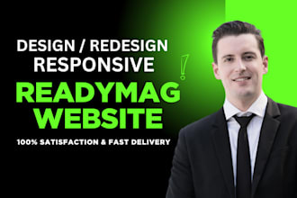 design or redesign a responsive readymag website, portfolio, vev, tilda website