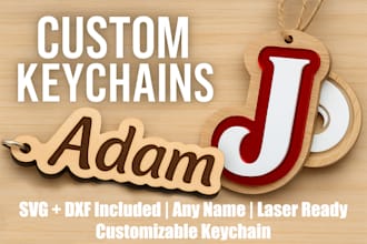 create custom svg keychain design for glowforge cricut and laser cutting