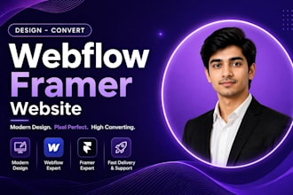 design framer website, webflow website, convert figma to webflow or framer