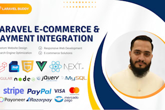 build laravel ecommerce website with payment gateway integration