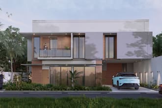 create an exterior rendering of the house using d5 render