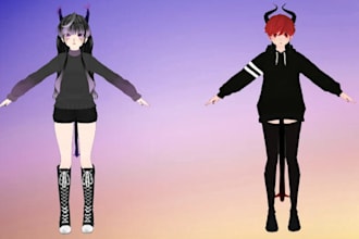 fix, edit, or adjust clothing for vroid, mmd, vrchat, vup, vseeface,sfm