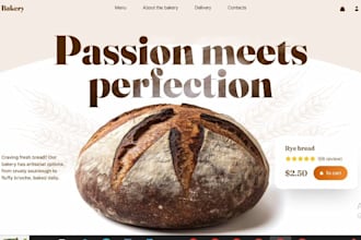 design cruixie delicious bakery or cake shop website