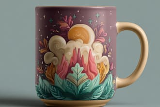 do trendy mug design for etsy, shopify and others store
