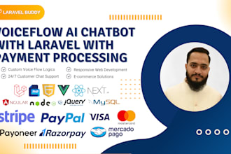integrate voiceflow ai chatbot with laravel backend and payment processing