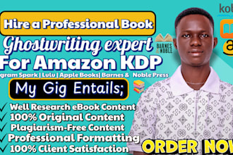 ghostwrite amazon KDP book ebook ghost writer ghost book writer ebook writer