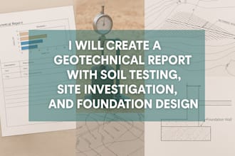 geotechnical report with soil testing, site investigation, and foundation design