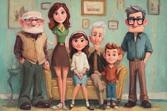 make a family superhero portraits for you