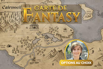 illustrer la carte fantasy de votre roman, jeu de role, rpg